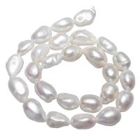 Bulvių išauginti gėlavandenių perlų karoliukai, Gėlo vandens perlų, Bulvė, natūralus, baltas, 11-12mm, Skylė:Apytiksliai 0.8mm, Parduota už Apytiksliai 15 Inch Strand