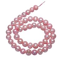 Bulvių išauginti gėlavandenių perlų karoliukai, Gėlo vandens perlų, Bulvė, natūralus, 9-10mm, Skylė:Apytiksliai 0.8mm, Parduota už Apytiksliai 14 Inch Strand
