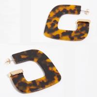 Acrylic Stud Earring with Zinc Alloy gold color plated for woman Sold By Pair