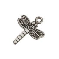 Zinc Alloy Animal Pendants Dragonfly antique silver color plated nickel lead & cadmium free Approx 3mm Sold By Lot