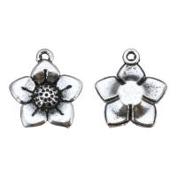 Zinc Alloy Flower Pendants antique silver color plated nickel lead & cadmium free Approx 2mm Sold By Lot