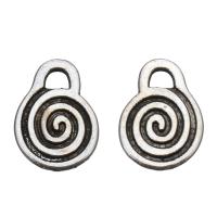 Zinc Alloy Flat Round Pendants antique silver color plated nickel lead & cadmium free Approx 3mm Sold By Lot