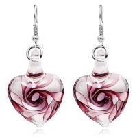 Lampwork Jewelry Earring brass earring hook Heart for woman 25mm Sold By Pair