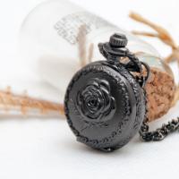 Fashion Watch Necklace, Tibetan Style, with Glass, gun black plated, for woman, 25mm, Sold Per Approx 31.5 Inch Strand