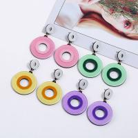 Brass Drop Earring with Acetate Donut plated for woman nickel lead & cadmium free Sold By Pair