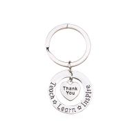 Zinc Alloy Key Chain Heart platinum color plated 60mm Sold By PC