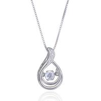 925 Sterling Silver Pendant Teardrop silver color plated with rhinestone Approx 3-5mm Sold By PC