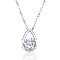 925 Sterling Silver Pendant Teardrop silver color plated with cubic zirconia Approx 3-5mm Sold By PC
