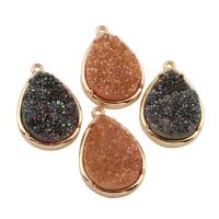 Zinc Alloy Pendant with Ice Quartz Agate gold color plated lead & cadmium free Approx 1.5mm Sold By PC