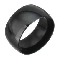 Anel de dedo de aço inoxidável, Preto-chapeado (aço inoxidável somente), unissex, 11.50mm, tamanho:9, vendido por PC