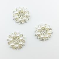 Zinc Alloy Hair Accessories DIY Findings with Plastic Pearl Snowflake silver color plated with rhinestone nickel lead & cadmium free Approx 2-3mm 10/Lot Sold By Lot