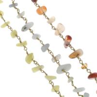 Decorative Beaded Chain Gemstone with Gold Filled plated 4-12mm Sold By Spool