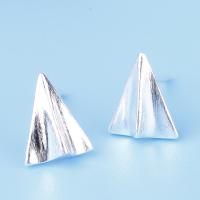 Brass Stud Earring real silver plated & for woman 5-15mm Sold By Pair