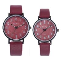 Couple Watch PU Leather with Glass & Stainless Steel Chinese watch movement Unisex & for couple Flat Round Approx 10 Inch Sold By Lot