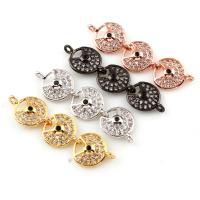 Brass Jewelry Connector plated micro pave cubic zirconia & 1/1 loop nickel lead & cadmium free Approx 1.5mm Sold By PC