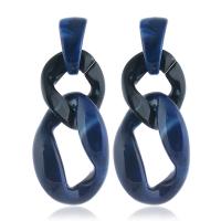 Acryl oorbellen, Geometrisch Patroon, gepolijst, multilayer & voor vrouw, meer kleuren voor de keuze, 85x48mm, Verkocht door pair