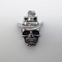 Roestvrij staal Skull Hangers, Schedel, Halloween Jewelry Gift & zwart maken, 35x56mm, Gat:Ca 2-4mm, Verkocht door PC