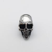 Přívěsky lebka z nerezové oceli, Nerez, Halloween Šperky dárek & černat, 12x21mm, Otvor:Cca 2-4mm, Prodáno By PC