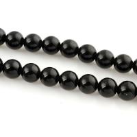 Crna Obsidian perle, Krug, prirodan, različite veličine za izbor, Rupa:Približno 1mm, Prodano Per Približno 15 inčni Strand