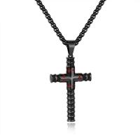 Titanium Steel Sweater Necklace Cross plated box chain & for man 60mm Sold Per Approx 23.5 Inch Strand