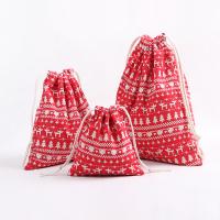 Christmas Gift Bag Cotton Fabric Christmas Design  Sold By Lot