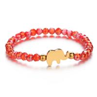 Crystal Bracelet with Stainless Steel Elephant for woman 5.5mm Sold Per Approx 6.7 Inch Strand