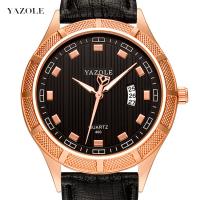 Yazole® Mannen Sieraden Horloge, Roestvrij staal, met PU & Glas, plated, Leven waterbestendig & voor de mens, meer kleuren voor de keuze, 45mm, Lengte Ca 10.2 inch, Verkocht door PC