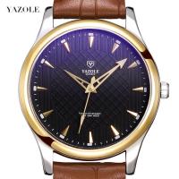 Yazole® Men Jewelry Watch Stainless Steel with PU Leather & Glass plated Life water resistant & for man 40mm Length Approx 10 Inch Sold By PC