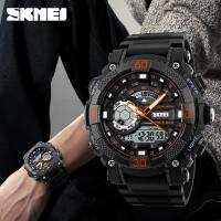 SKmei® mannen sieraden horloge, PU-rubber, met Glas, plated, voor de mens & waterdicht & luminated, meer kleuren voor de keuze, 51x57x18mm, Lengte Ca 10 inch, Verkocht door PC
