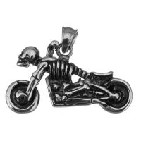 Jóias Pingentes de aço inoxidável, motocicleta, escurecer, 33x19mm, Buraco:Aprox 3.5x4mm, vendido por PC