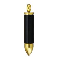 Rostfritt stål kulan Hänge, ROSTFRITT STÅL, Bullet, guldfärg pläterade, svärta, 10x50x10mm, Hål:Ca 6mm, Säljs av PC