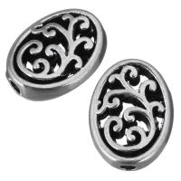 Zinc Alloy Flat Beads Flat Oval antique silver color plated nickel lead & cadmium free Approx 2mm Sold By Lot