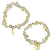 Shell Jewelry Bracelet Stainless Steel with White Shell gold color plated & for woman & with rhinestone    Sold Per Approx 7 Inch Strand