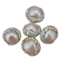 Freshwater Pearl Beads with Rhinestone Clay Pave Nuggets random style 15-16x14-15x11-13mm Approx 0.5mm Sold By Lot