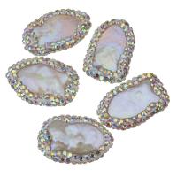 Freshwater Pearl Beads with Rhinestone Clay Pave Nuggets random style 15-17x22-23x4-7mm Approx 0.5mm Sold By Lot