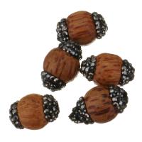 Wood Beads with Rhinestone Clay Pave Nuggets random style 11-12x16-19x11-12mm Approx Sold By Lot