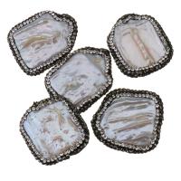 Cultured Baroque Freshwater Pearl Beads with Rhinestone Clay Pave 25-27x31-33x5-10mm Approx 0.5mm Sold By Lot