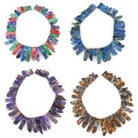 Indruk Jasper Afgestudeerd Hanger Beads, verschillende materialen voor de keuze, 10-12x19-50x5-6mm, Verkocht door Stel