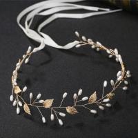 Zinc Alloy Headband with Cloth & Plastic Pearl for bridal nickel lead & cadmium free 400mm Sold By PC