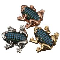 Brass Cabochon Frog plated micro pave cubic zirconia Sold By PC