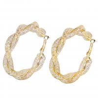 Zinc Alloy Hoop Earring gold color plated punk style & for woman nickel lead & cadmium free 50mm Sold By PC
