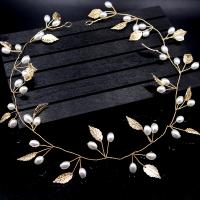 Braut Haar Blumen, Messing, mit Kunststoff Perlen, plattiert, für Braut, keine, frei von Nickel, Blei & Kadmium, 450x30mm, verkauft von PC