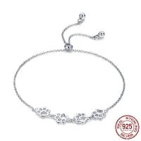 925 Sterling Silver Bracelet, Claw, platinum plated, oval chain & for woman, 10x7mm, Sold Per Approx 8.7 Inch Strand
