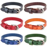 PU Leather Cord Bracelets with Zinc Alloy platinum color plated Unisex & adjustable Sold Per Approx 9.8 Inch Strand