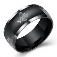 Stainless Steel Finger Ring for Men black ionic & for man 8mm Sold By PC
