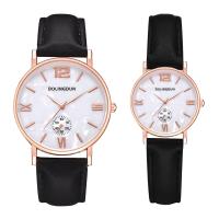 Couple Watch Bracelets Zinc Alloy with PU Leather Chinese watch movement nickel lead & cadmium free waterproofless & for couple plated Approx 8Inch  9Inch  Sold By PC