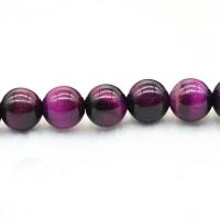 Tiger Eye Beads, poleret, du kan DIY & forskellig størrelse for valg, lilla, Hole:Ca. 1mm, Solgt af Strand