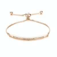 Zinc Alloy Bracelet with Brass plated adjustable & box chain & for woman & with rhinestone nickel lead & cadmium free Sold Per Approx 8.3 Inch Strand