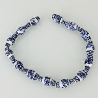 PorseleinJuwelen Beads, Porselein, 26x14x14mm, Gat:Ca 2mm, Ca 14pC's/Strand, Per verkocht Ca 14.5 inch Strand