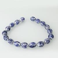 PorseleinJuwelen Beads, Porselein, 19x14x14mm, Gat:Ca 2mm, Ca 18pC's/Strand, Per verkocht Ca 13.5 inch Strand